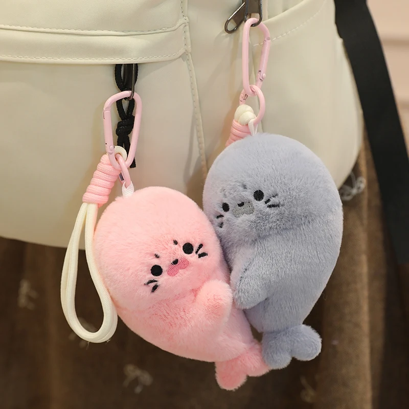 14cm Multi-functional Cute Seal Plush Pendant Magnetic Fridge Sticker Cute Plush Decor Backpack Pendant Keychain Boy Girl Gift