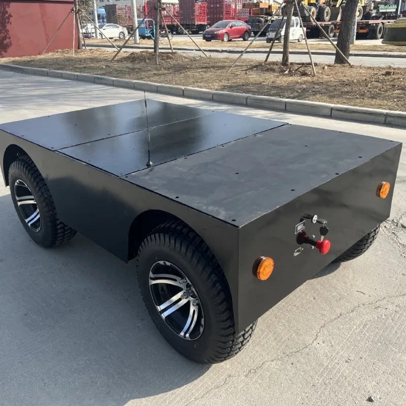 

Wire-controlled chassis Unmanned remote control electric four-wheeler chassis Cruising float chassis production