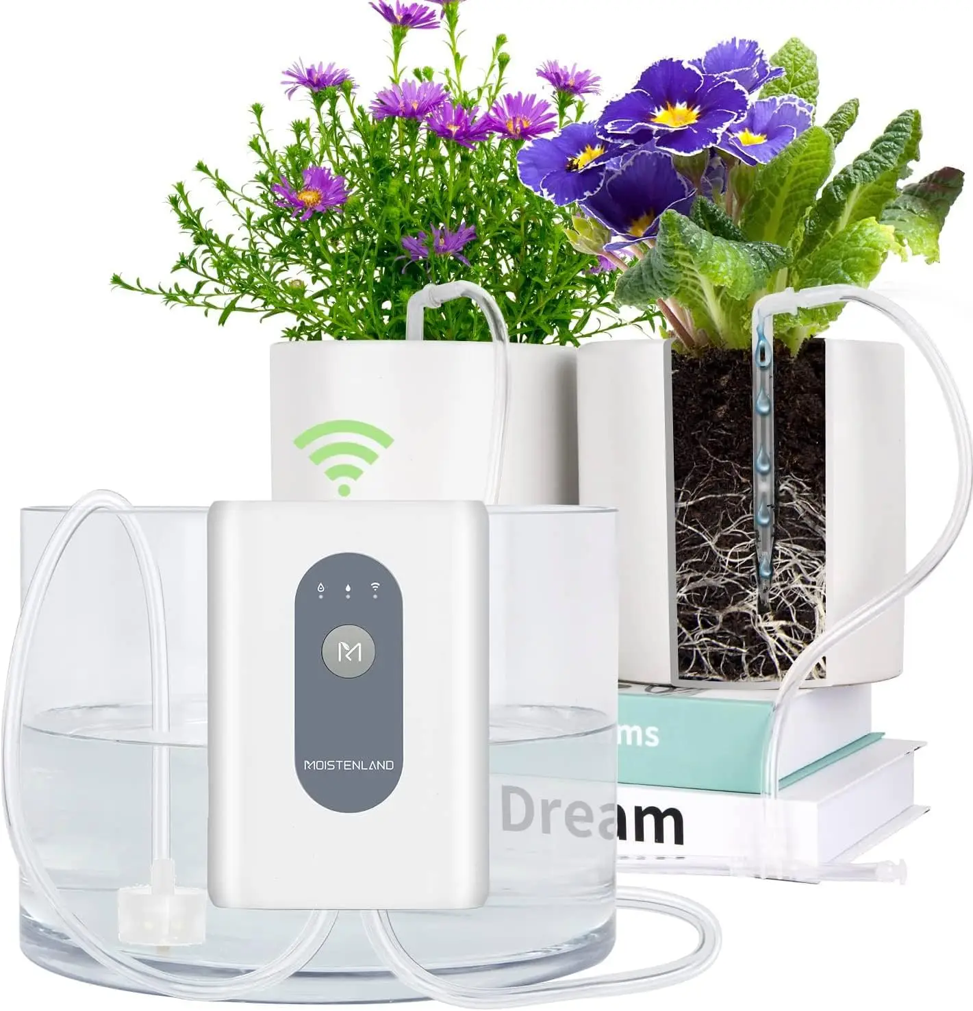 WIFI Automatic Plant Waterer, DIY Automatic Drip Irrigation Kit for 15 Potted Plants, Auto & Manual & Delay Watering Mode