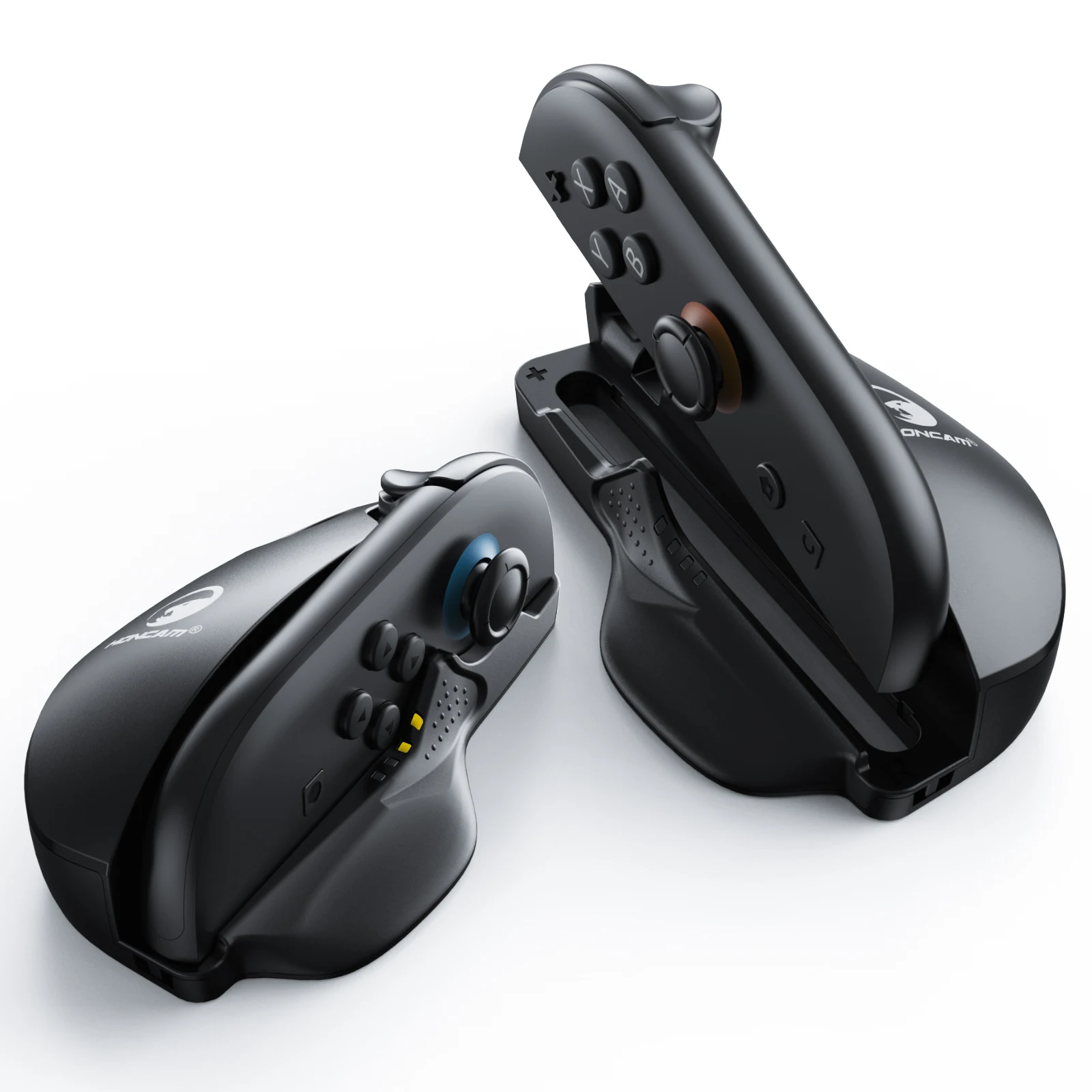 Poignée ergonomique pour manette Honcam pour Switch 2 JonCons, lot de 2, avec coussinets de glisse en PTFE super lisses, support de manette de jeu portable, noir