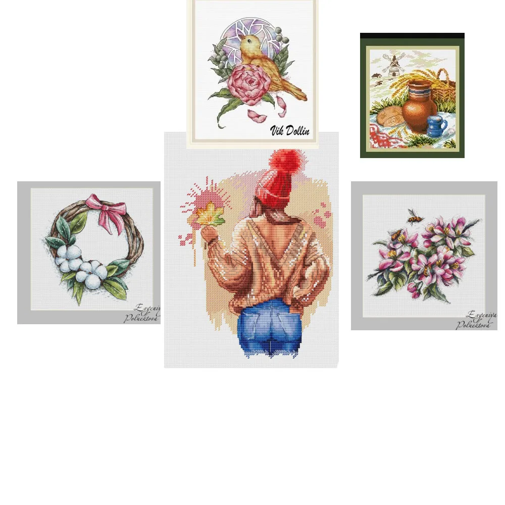 

Набор для вышивки крестом RTO M189, кувшин для ржавого хлеба и воды 29-32, наборы для вышивки крестом Homfun Craft, украшения для вышивки крестом для дома