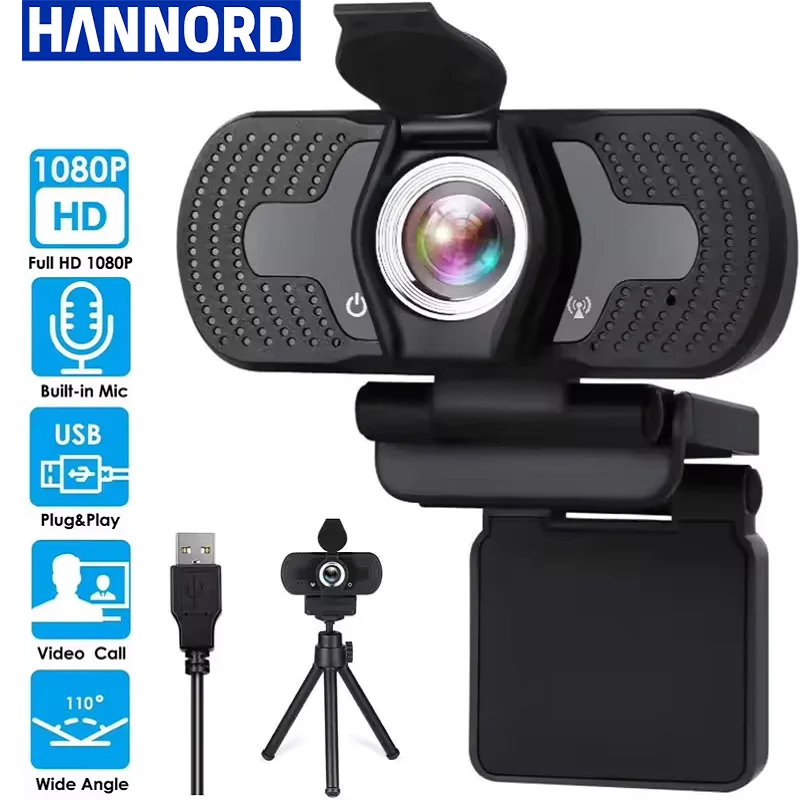 

Computer Webcam 1080P Full HD Webcam Microphone Streaming Computer USB Web Camera Video Recording with Privacy Cover for Live