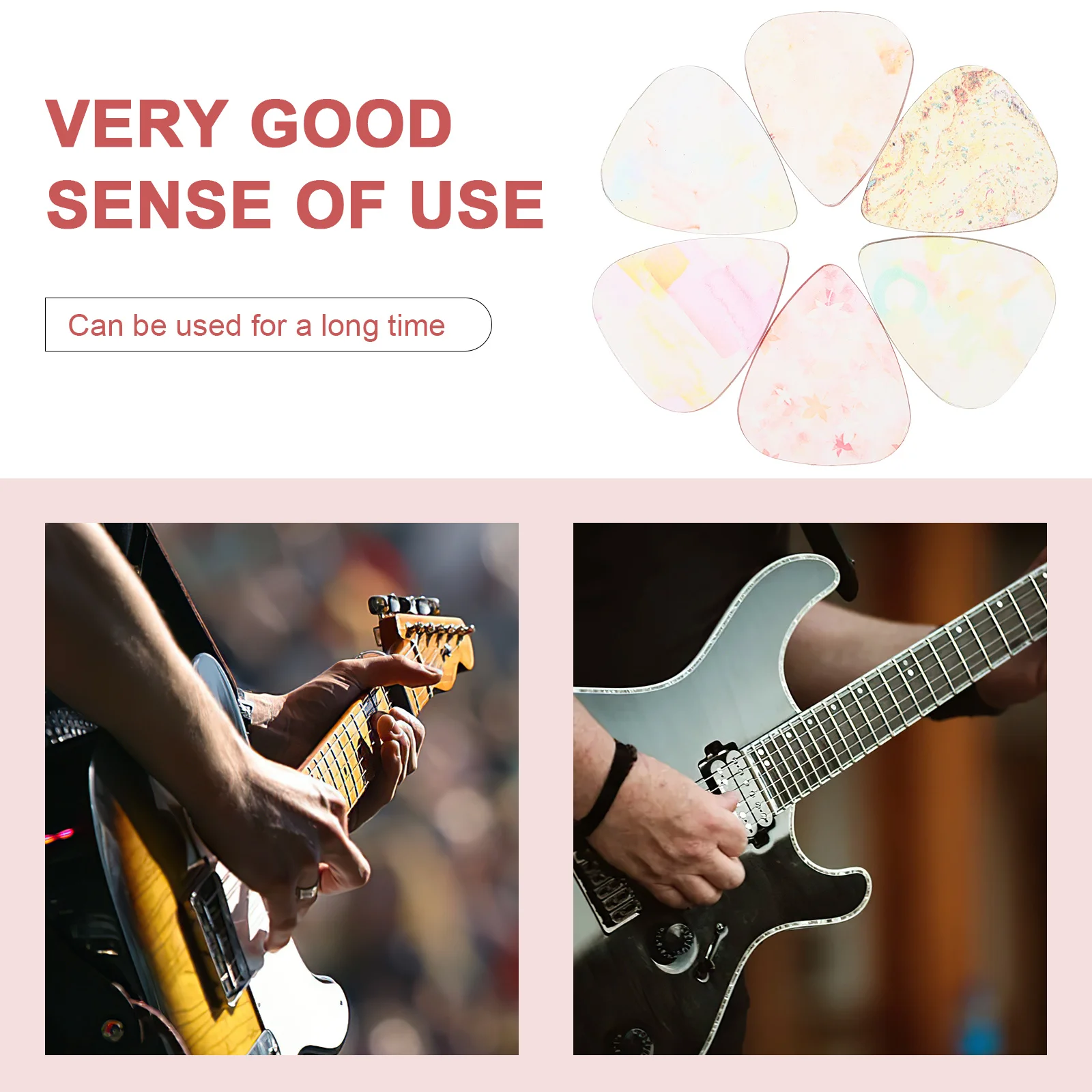 

6pcs Colorful Transparent Guitar Picks Durable Smooth Plastic For Electric Acoustic Guitar Ukulele Replacement Bulk Accessories