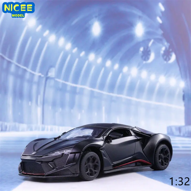 1:32 Lykan Hypersport High Simulation Diecast Metal Alloy Model car Sound Light Pull Back Collection Kids Toy Gifts A398