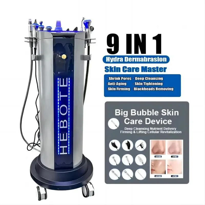 Silver Complex 10 in 1 Hydro Facial Diamond Exfoliating Deep Cleansing Microcurrent Pulse Hautpflegegerät mit Mikroblasentechnik