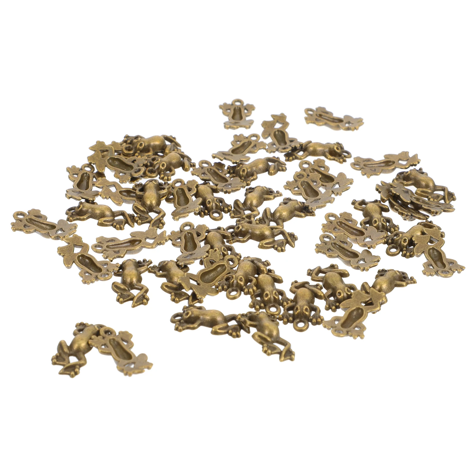 

100pcs Copper Craft Frogs Hanging Decors Style Keychain Diy Pendants Frog Shape Key Ring Ornaments Decorative Keychain