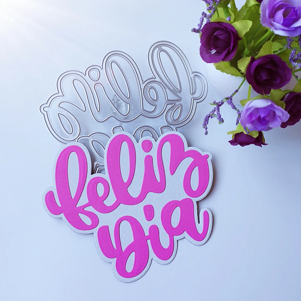 portuguese phrase have a nice day die-cutting dies scrapbook decoration embossed photo album decoration card making DIY crafts