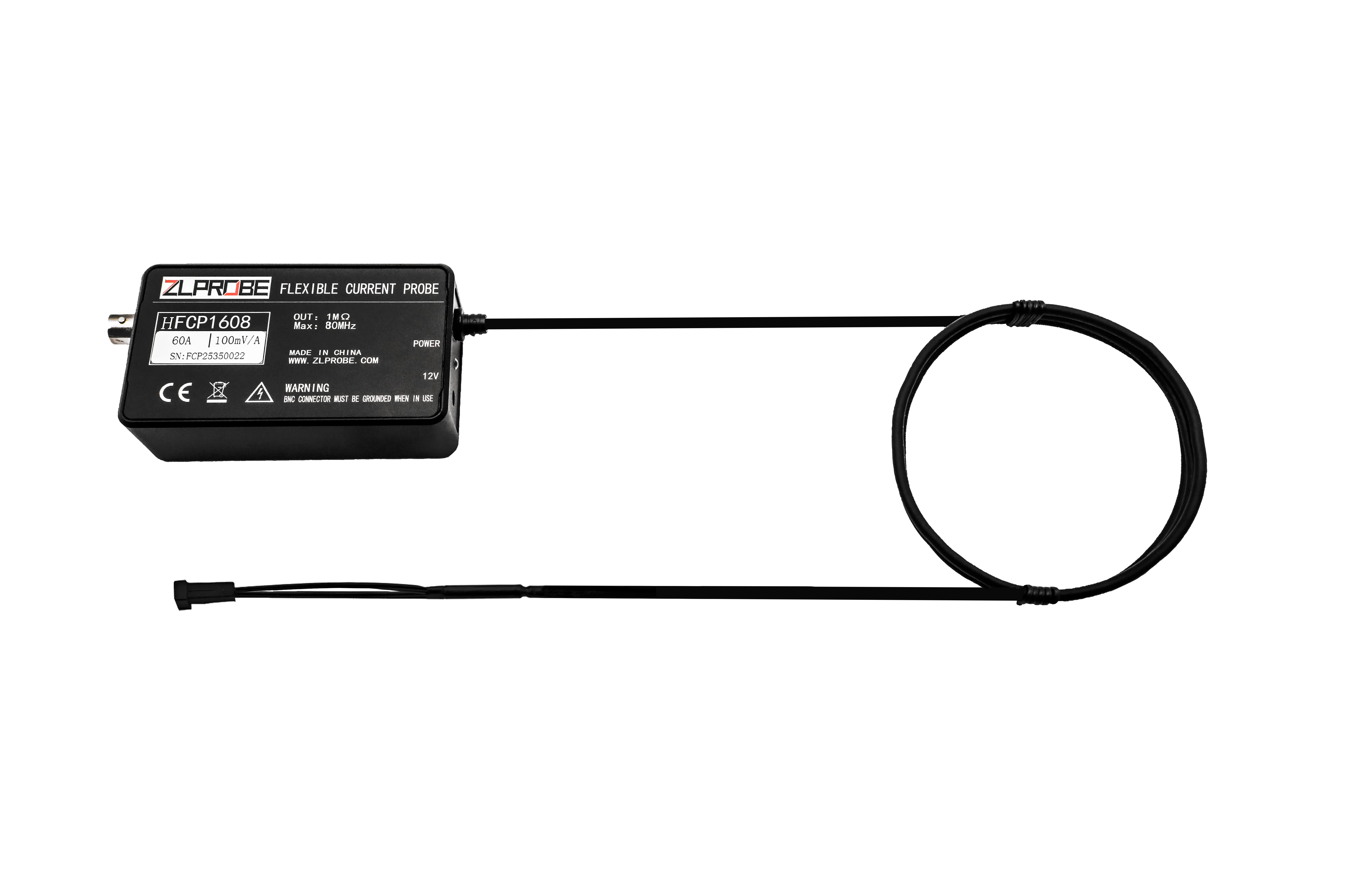 ZLPROBE Novel forked construction Rogowski oscilloscope current probe  80MHz bandwidth superior dV/dt 1.6mm coil cross-section
