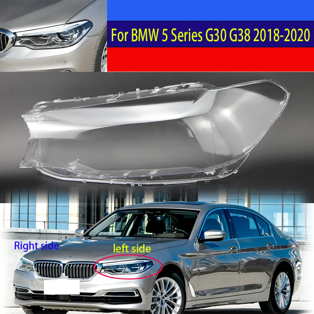 

For BMW 5 Series G30 G38 520i 523i 525i 528i 530i 2018 2019 2020 Car Headlamp Cover Transparent Lampshade Front Headlight Lens