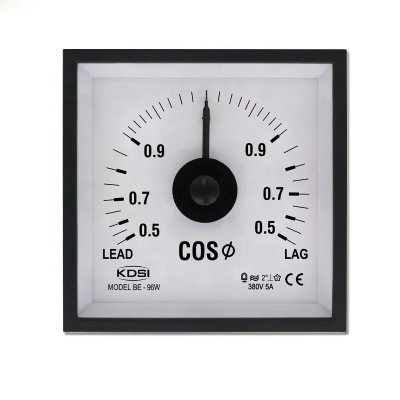 CE Passed BE-96W 3P3W COS 380V 5A Wide Angle Analog Panel Power Factor Meter