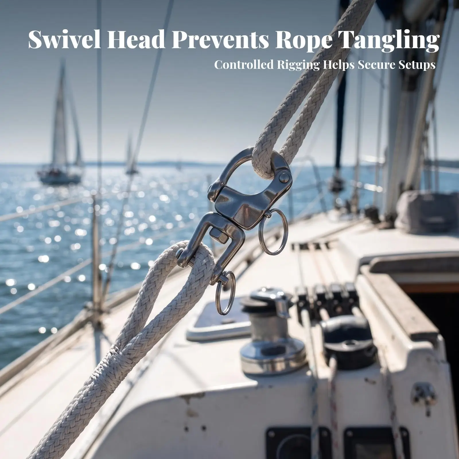 Quick Release Snap Shackle Polished Snap Shackle Hardware Heavy-Duty High Strength for Sailors, Rigging, Sailing