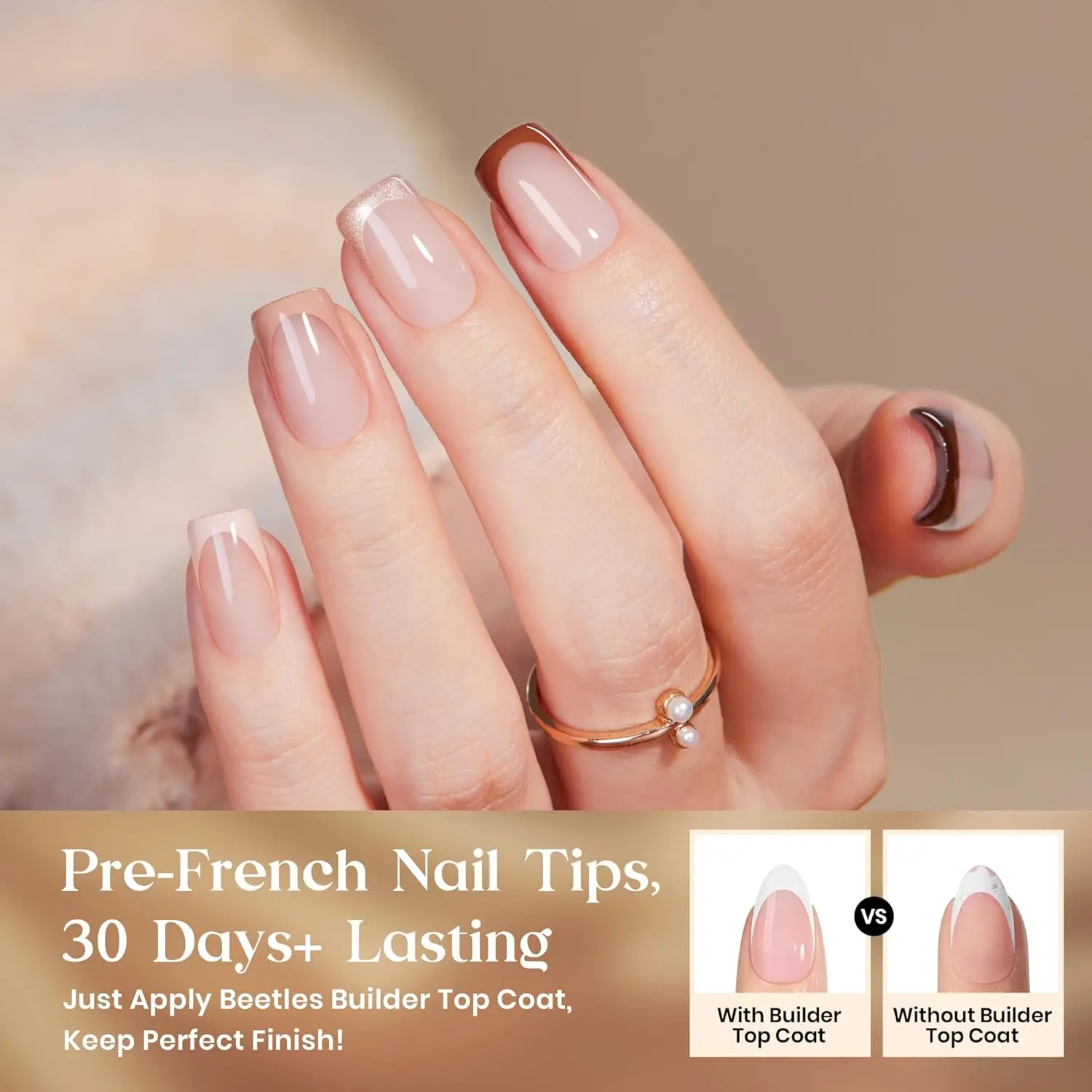 Kit per unghie a pressione con punta francese a 7 colori con colla, dispositivo di rimozione, top coat e lampada - Set tutto in uno da 224 pezzi per manicure invernale