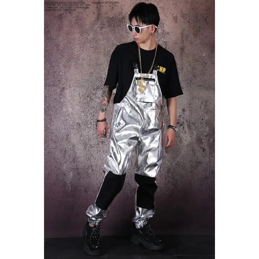 الكبار الذكور الهيب هوب الرقص ملهى ليلي زي موضة الرقص DJ زي حللا وزرة الجاز الفضة عموما الرجال الهيب هوب بانت