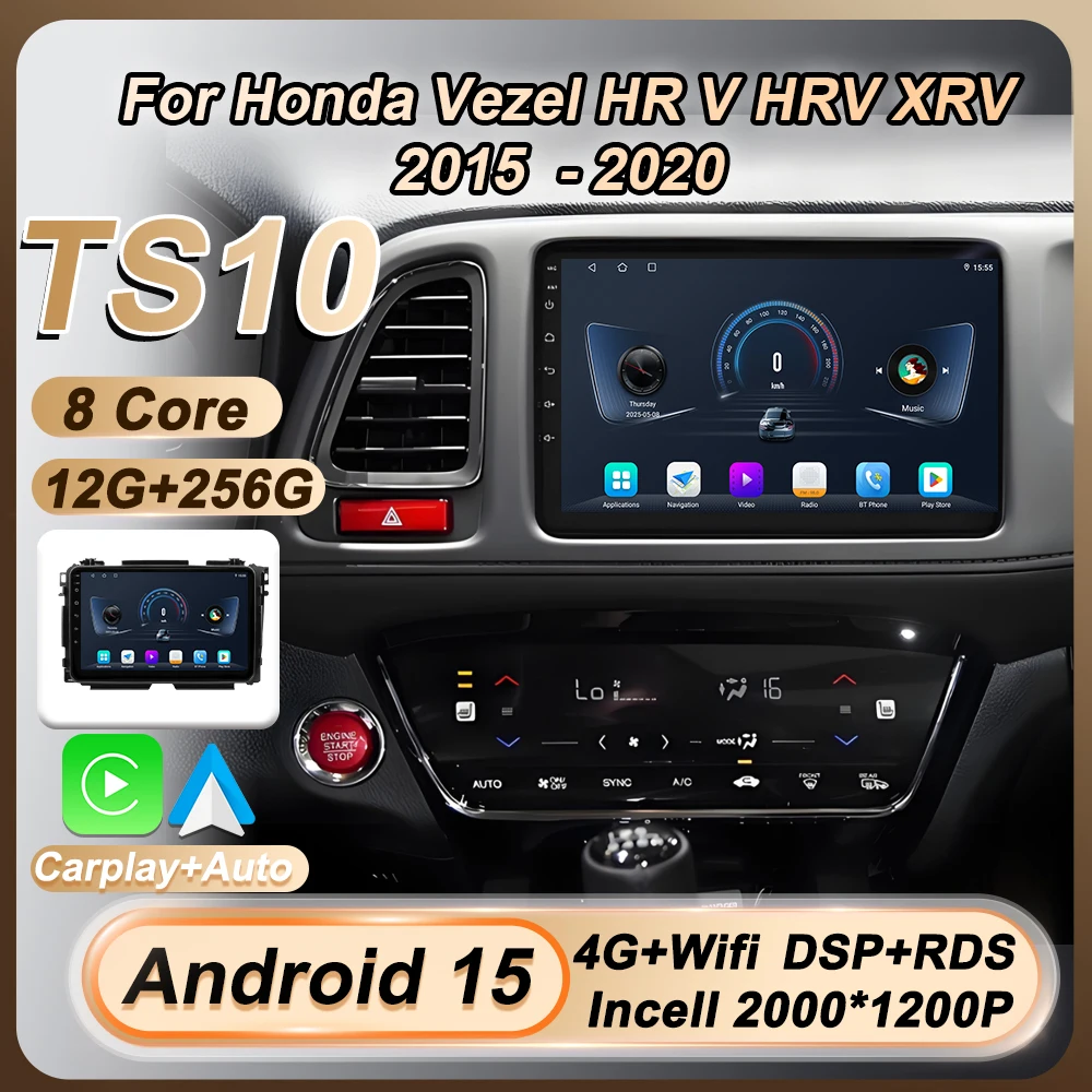 

Carplay Stereo Android 15 For Honda Vezel HR V HRV XRV 2015 2016 2017 2018 2019 2020 Car Radio Multimeida Player Touch Screen BT
