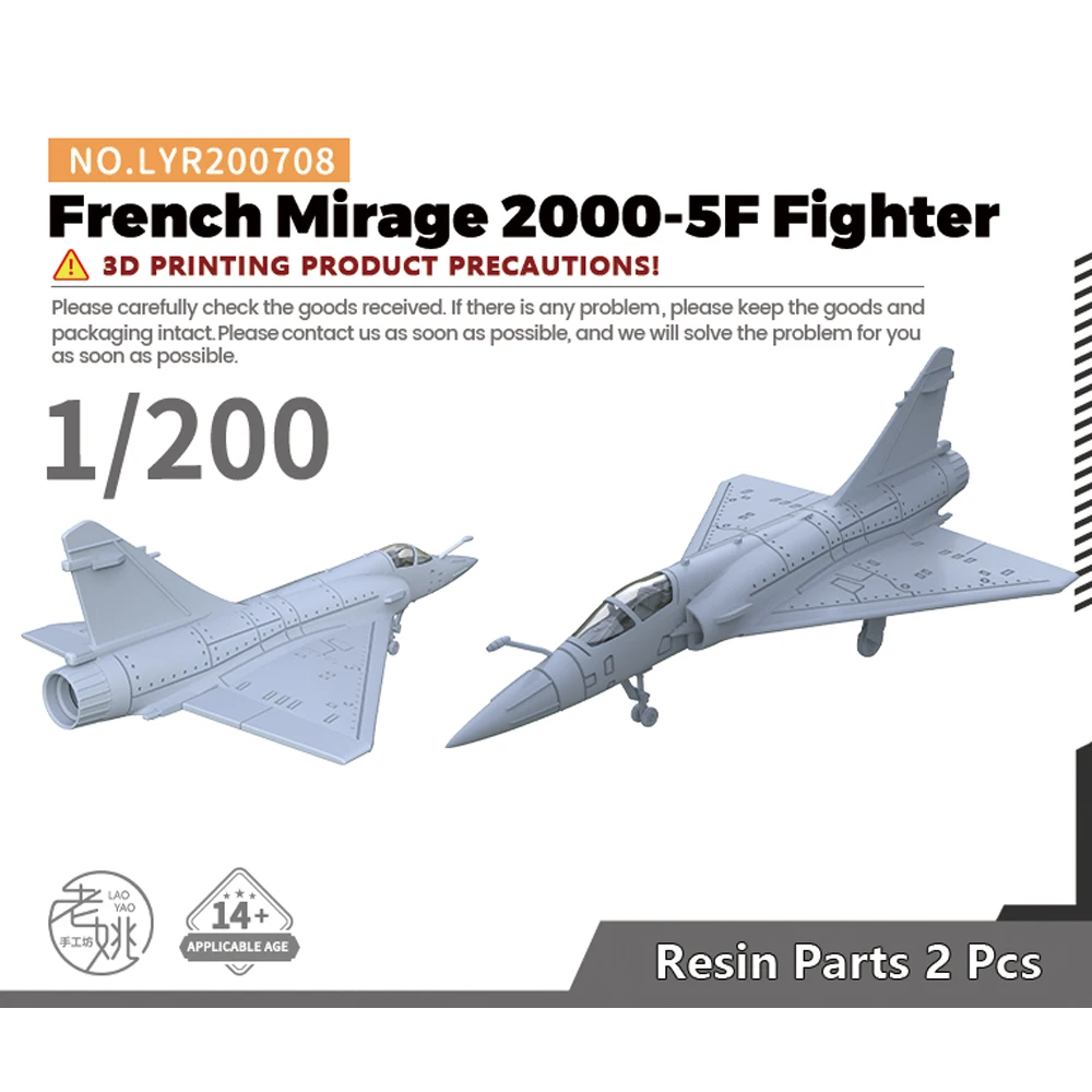 Yao's Studio LYR708 1/200 Military Model Kit French Mirage 2000-5F Fighter WWII WAR GAMES