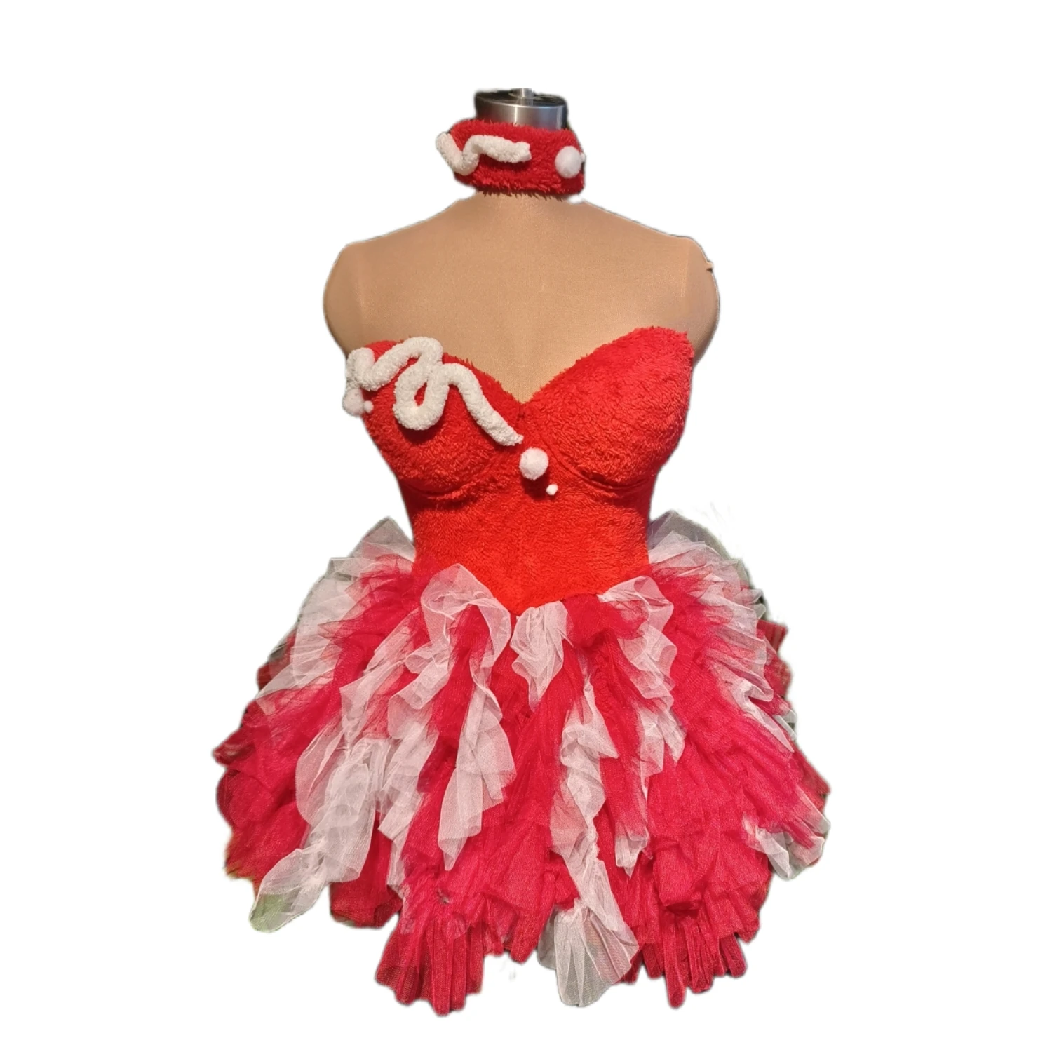 

Red Dresses for Women Christmas Style Mini Dress Celebrate Birthday Party Dresses Night Club Singer Dancer Stage Outfits