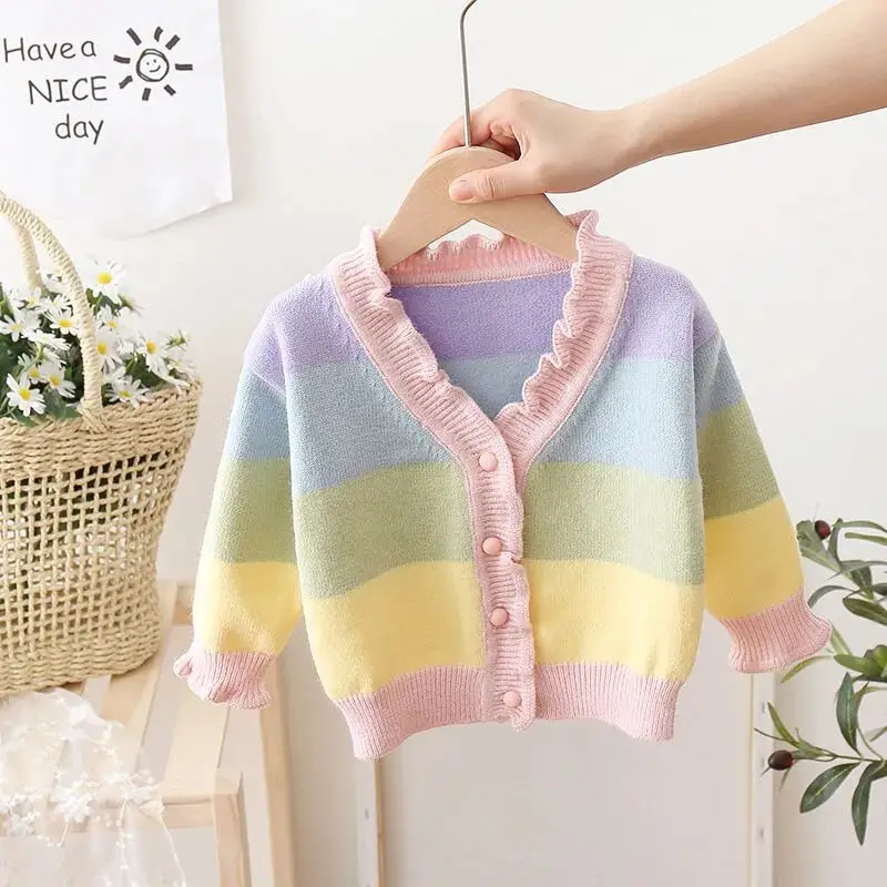 

Spring and Autumn Girls' Sweater Jacket 2025 New Style Children's Western Knitted Cardigan Baby Knitted Top