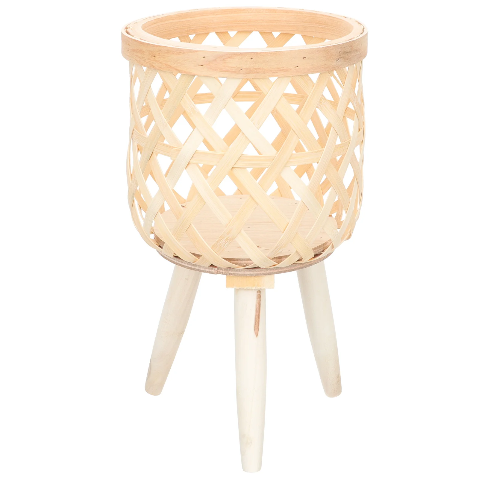 ตะกร้าดอกไม้สานไม้ไผ่ ภาชนะจัดดอกไม้ ตะกร้าเก็บของอเนกประสงค์ กระถางดอกไม้ ตกแต่งโต๊ะทำงาน งานแต่งงาน งานปาร์ตี้