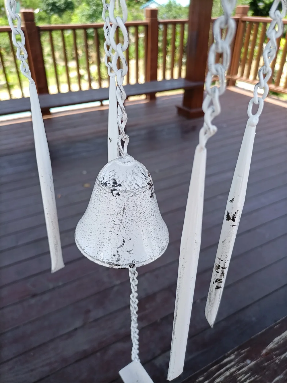 Cast Iron Rustic Heart Shape Windchimes Wind Breaker Carillon Bells Campana Outdoor Garden Deco Ornaments Spring Decoration