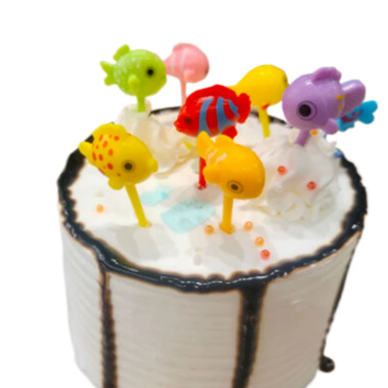 Cartoon Fruit Fork Toothpicks Cute Animal Food Selection Mini Lunch Box Decoration Children's Food Supplement Tool
