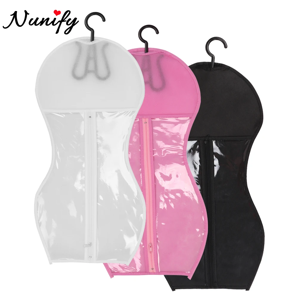 Wig Storage Bags With Hanger, 5Pcs Portable Wig Bag, Hair Extension Holder, Black Hair Extension Storage For Multiple Wigs