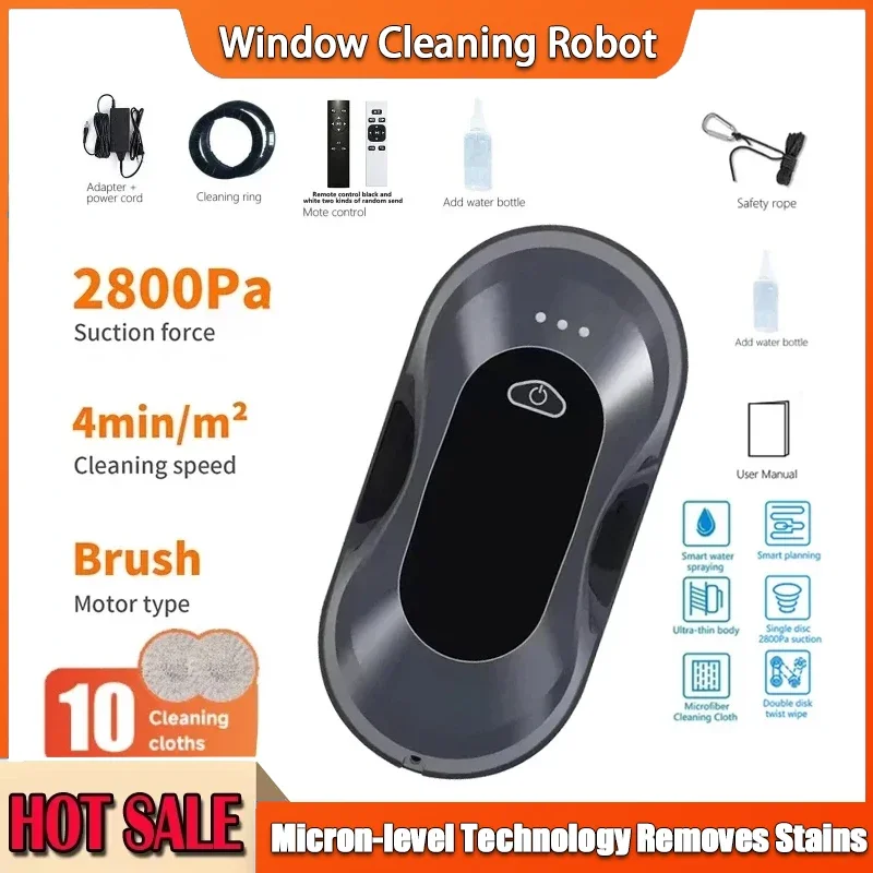 

Intelligent Ultra-Thin Window Cleaning Robot - Automatic Two-Way Water Spray Fully Autonomous Home Window Cleaner