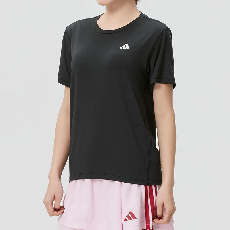 

Adidas Women's Sportswear Running Short-Sleeved T-Shirt Round Neck Breathable Quick-Drying Fitness Training Top Ku8737