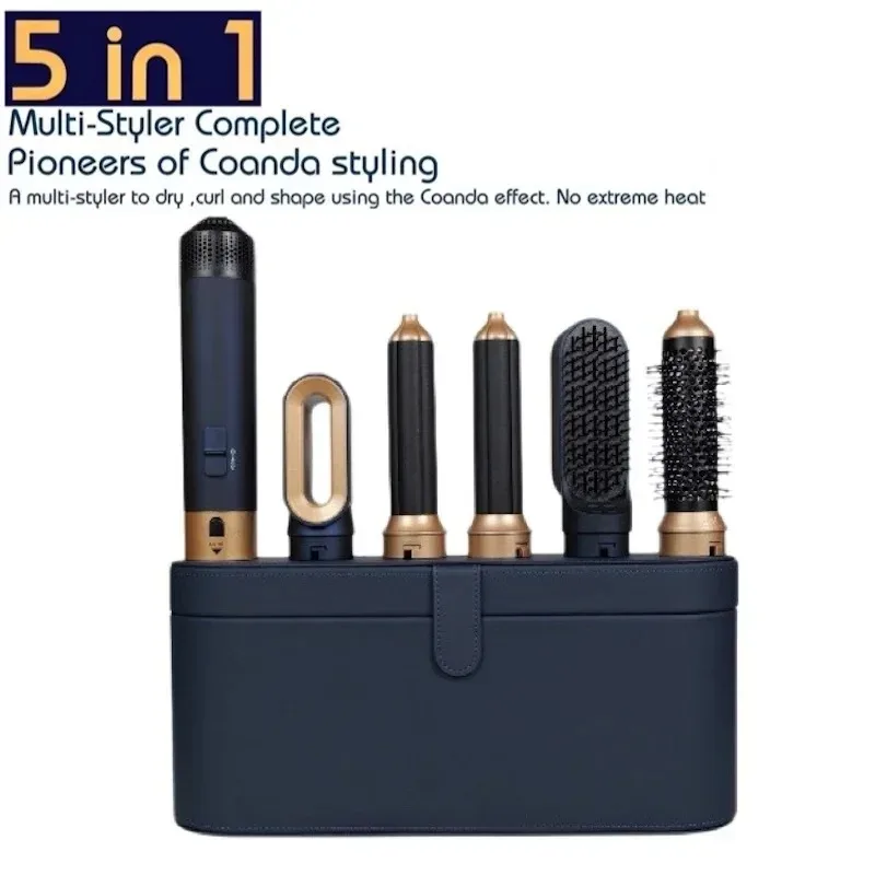 

Professional High Speed 5 in 1 Hair Dryer Hot Comb Set Curling Iron Hair Straightener Styling Tools Negative Ions Mutli Styler