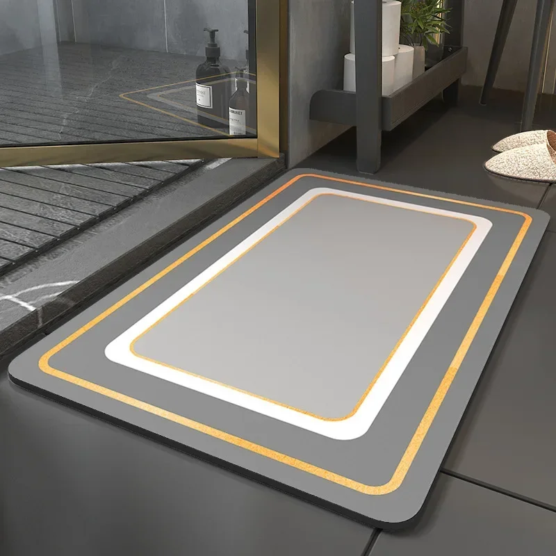 Bathroom anti-slip mats diatom mud moisture-absorbing mats Nordic-style toilet floor mats living room carpets door mats