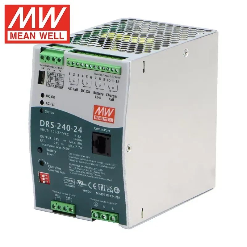 Mean Well Switching Power Supply DRS-240-24 240W 24V All-In-One Intelligent Security Charging Curve Can Be Set Power Supplies