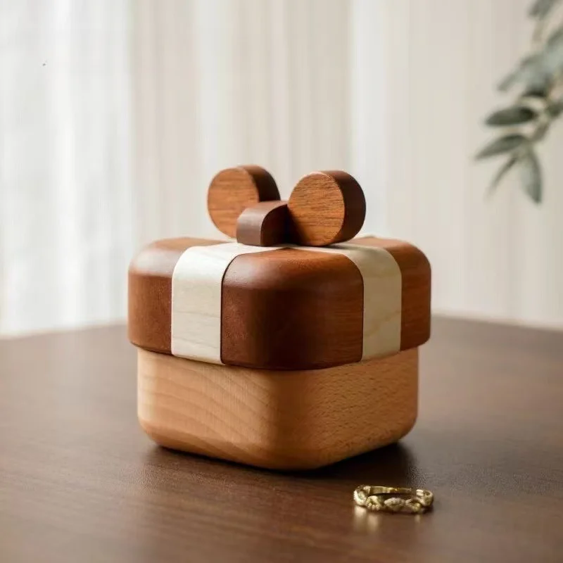 

Solid Wood Jewelry Box Ornaments Ring Storage High-end Gift Box Exquisite Jewelry Box Ritual Gift Storage Home Decoration