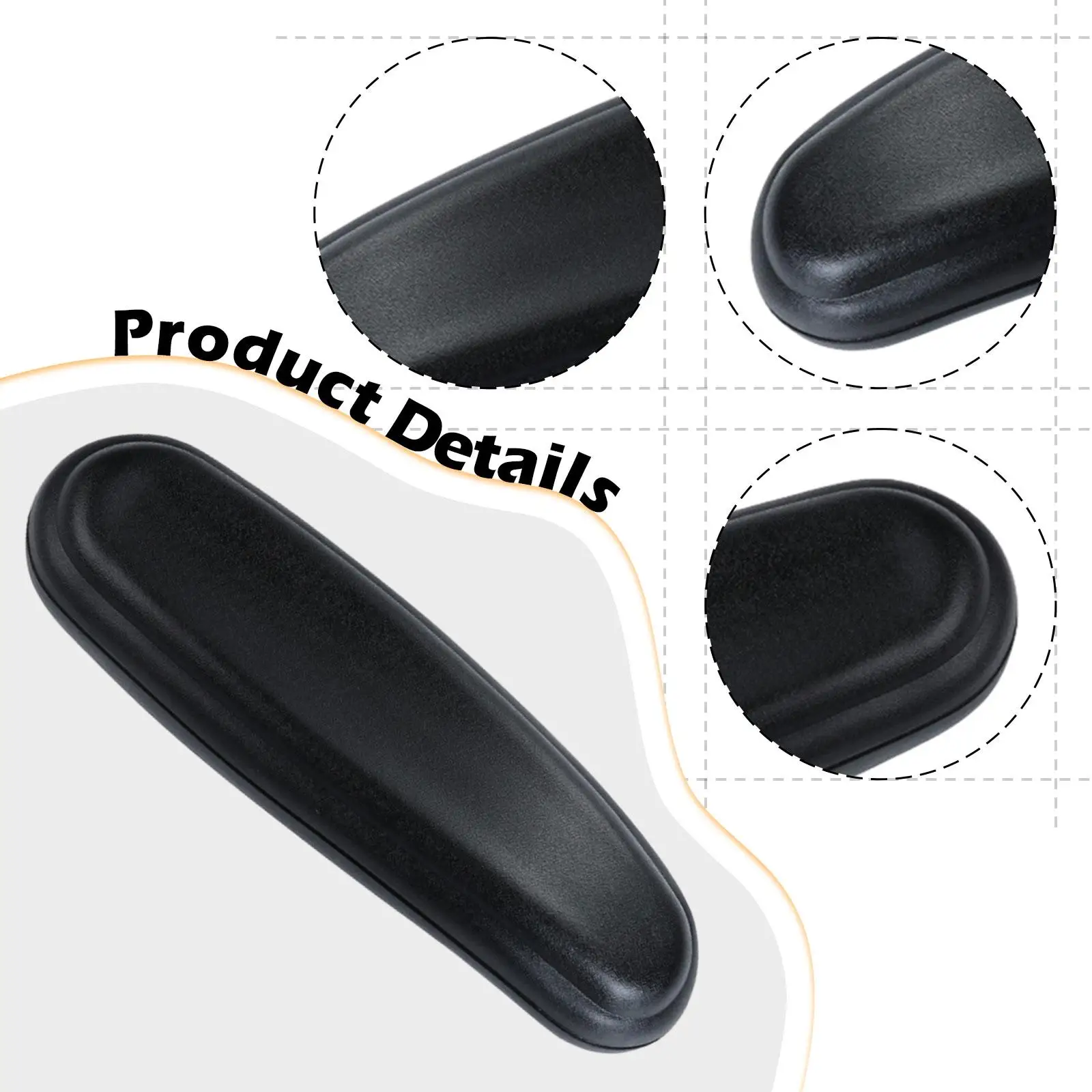 Flexible Armrest Pads PU Material Durable Replacement Accessory for Computer Office Gaming Chair view 4