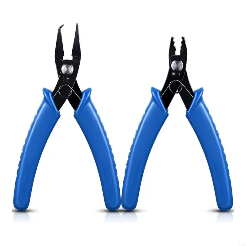 

B46D 2 Pcs Carbon Steel Crimper Pliers Crimping Tool Jewelry Making Bead Crimper for Crimp Beads Jewelry Repair Making