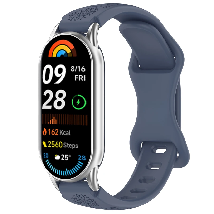 3D Bloemen Band voor Xiaomi Mi Band 10 9 8 Sport Siliconen Armband Smart Polsband Voor Mi Band 8 9 Vervanging band Accessoires