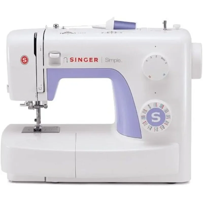 Simple 3232 Sewing Machine with Built-In Needle Threader,&110 Stitch Applications-Perfect for Beginners-Sewing Made Easy, White