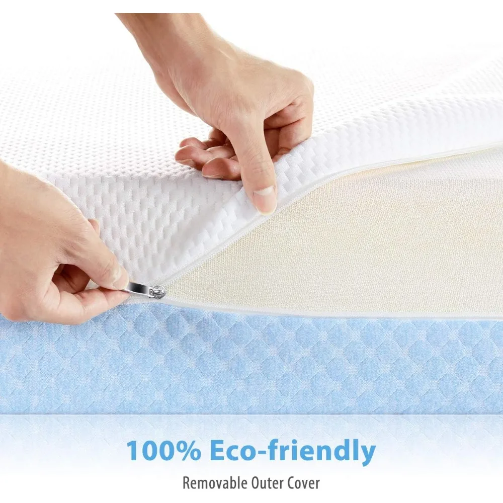 Dual Sided Comfort Memory Foam Toddler Bed Mattress, Triple-Layer Breathable Premium Baby Mattress for Infant and Toddler