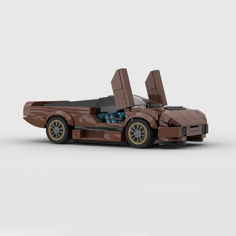 218pcs MOC City Champions 8 Wide Wraith Movie Car Dodge M4S Turbo Interceptor Model Building Blocks Christmas Gifts Toy DIY 3D