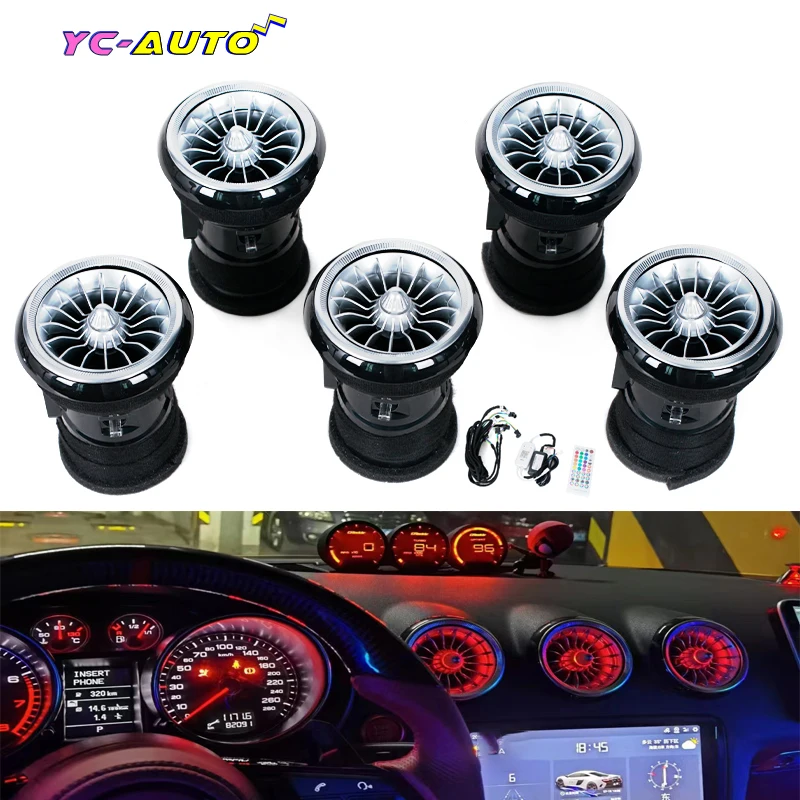 For Audi TT 2007-2014 LED Front Dashboard AC Air Condition Vent Outlet Turbo Interior Trim Suspension Style Car Accessories