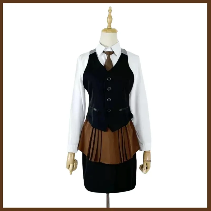 CyAnime Tokyo Ghoul Touka Kirishima Cosplay Costume Work Uniforms Shirt Vest Skirt Wig Woman Sexy Halloween Coffee Restaurant Su view 2
