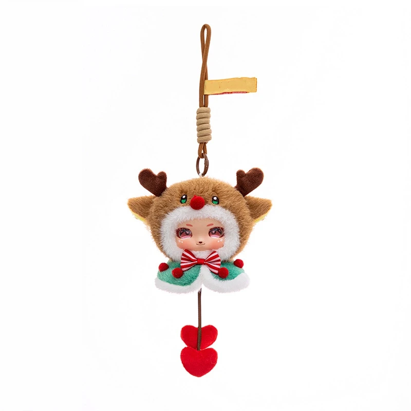 Porte-clés en peluche arbre de noël mignon pour fille, pendentif d'élan pour sac à dos, réveillon de noël, décoration de voiture de haute qualité, cadeau de noël