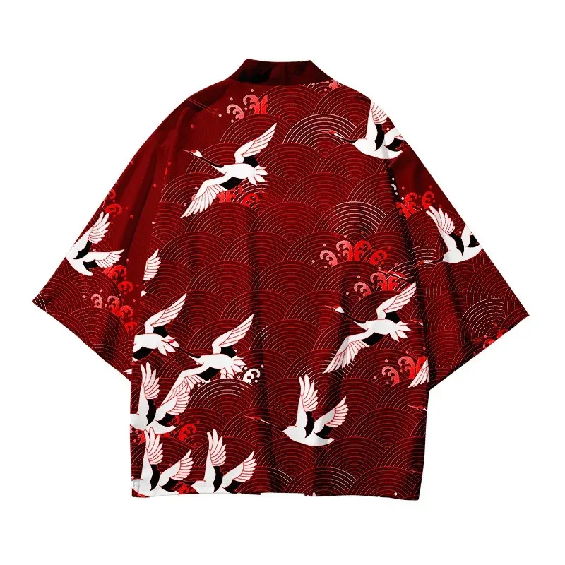 Anime Cosplay Kimono trajes tradicionales japoneses niños niña moda Kimono cárdigan chaqueta ropa de playa capa haori japanes 72th