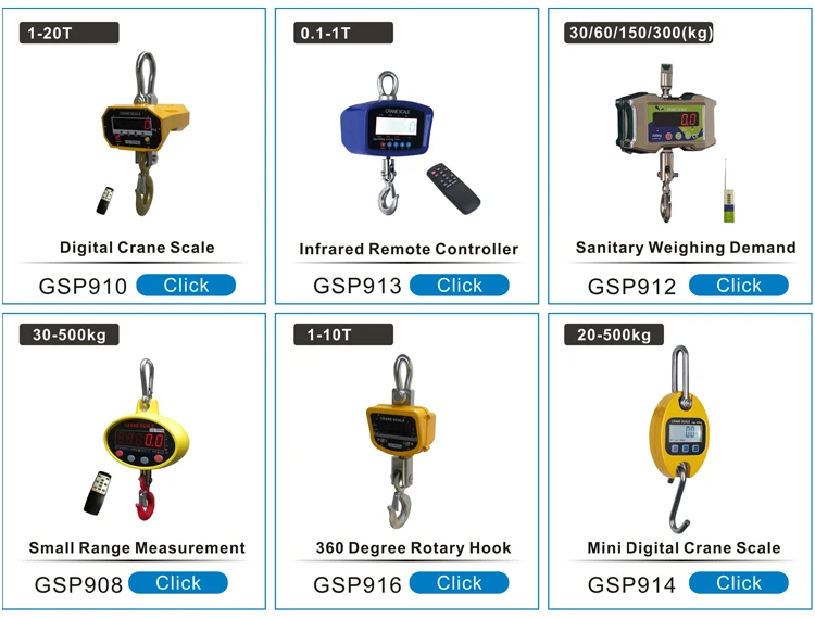 GSP909 Digital Wireless Weighing Hook Crane Scale 200kg