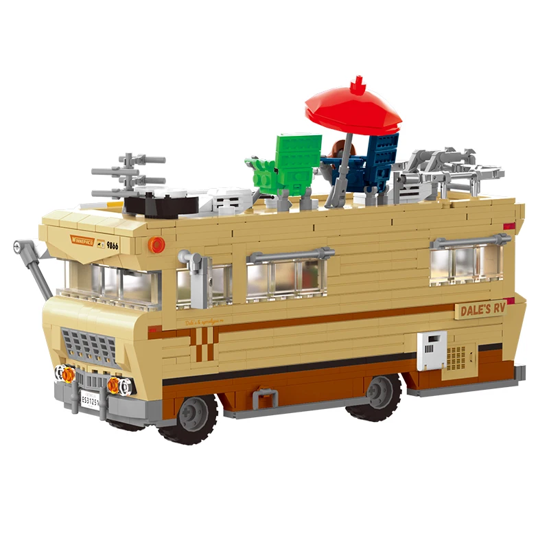 1288PCS Apocalypse RV Model Building Blocks Camper Van Ornaments DIY Assembly Vehicle Bricks Toys For Kids Boys Adult Gifts