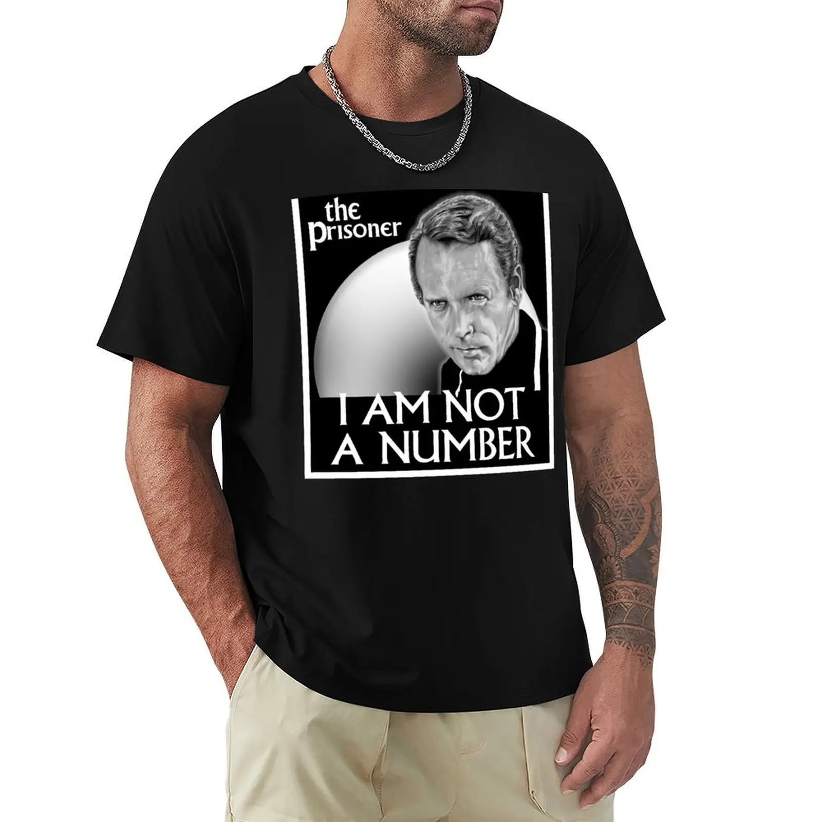 The Prisoner I AM NOT A NUMBER T-Shirt quick drying blue archive sweat mens plain t shirts image 3