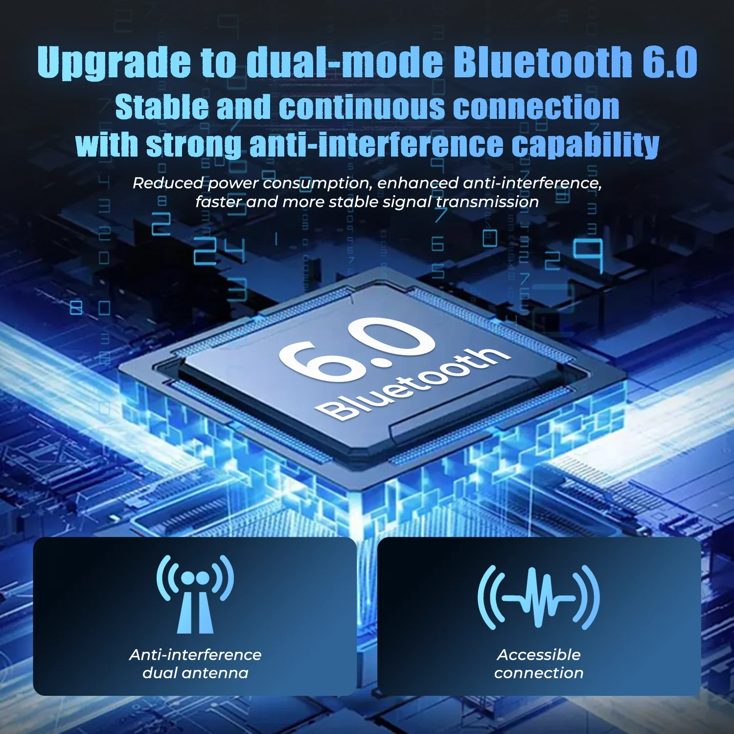HTC NE49 Bluetooth Earphones V6.0 TWS Sports Wireless Headphones Ultra Low Latency Game Headset Earbuds Long Life