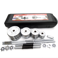 China Cheap Dumbbell Set Chromed 15 20 30 50 55 KG Electroplate Weights Dumbbells BARBELLS SET