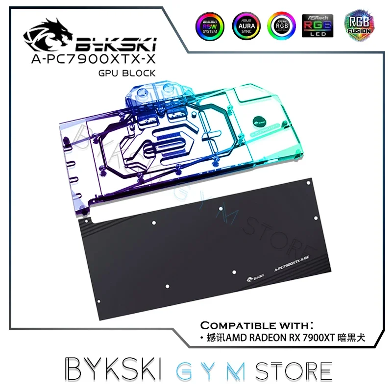 Bykski rx 7900xt gpu block verwendung für power color amd radeon rx 7900xt hellhound karte/wasser kühlung kupfer kühler A-PC7900XTX-X