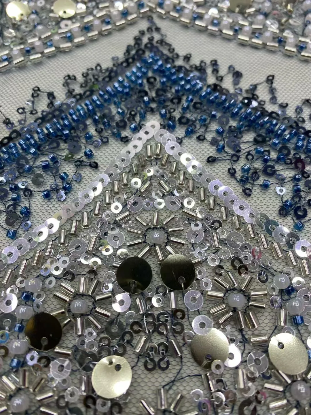 2026 Top Grade High Quality African Nigeria Sequins Tulle Lace Fabric Embroidery Wedding Party Guipure Dress Beads Stone DP0541