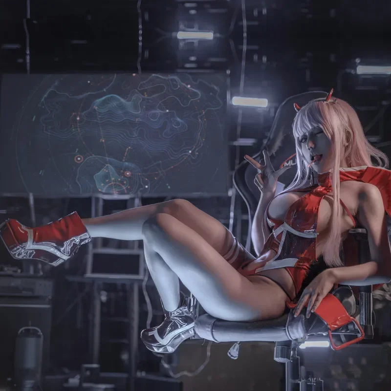 

qwerrtyuio. 123456 AGCOS DARLING in the FRANXX ZERO TWO 02 and 015 Ichigo Cosplay Costume Woman Sexy Leather Jumpsuiasdffghjk 98