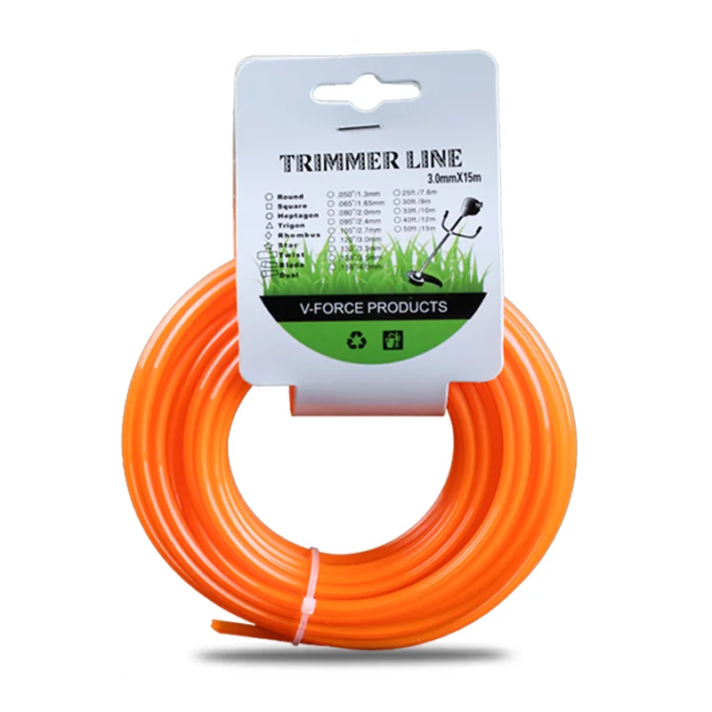 1pcs Grass Trimmer Line Nylon Spiral Brush Cutter Rope Lawn Mower Head Accessory 590.55inch 3mm